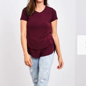 Burgundy nursing t-shirt